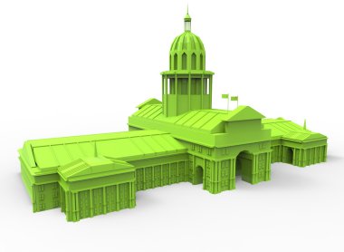 Basit antik capitol 3d illüstrasyon.