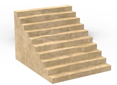 basit merdiven 3D çizimi.