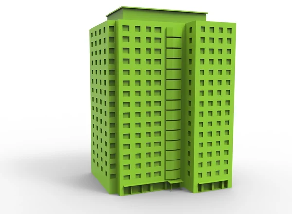 Ilustracja 3D prostego wieżowca. — Zdjęcie stockowe