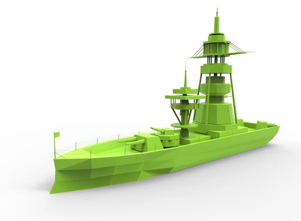 Basit savaş gemisi 3d illüstrasyon.