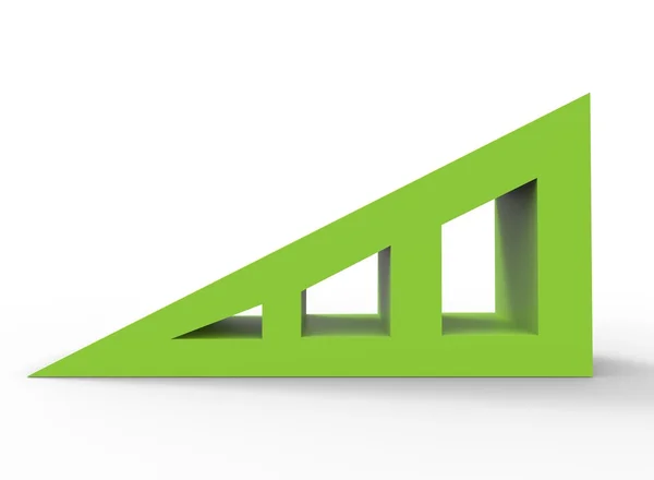 3D ilustrace zeleného trojúhelníku s otvory uvnitř. — Stock fotografie
