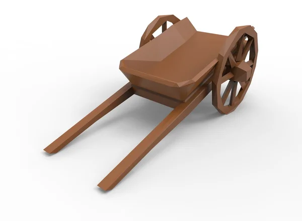 Simple low poly cart. — Stock Photo, Image