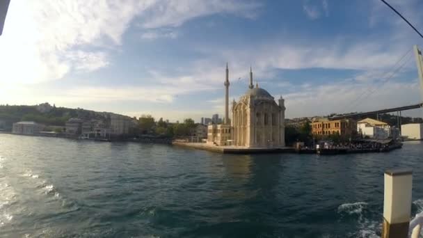 Beautiful view on the coast from the ferry. — Stock Video