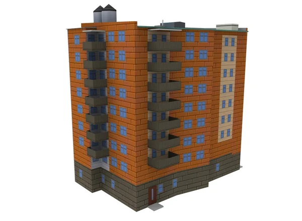 3D Illustration des einfachen Low-Poly-Hauses. — Stockfoto