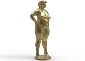 3D Illustration der fetten molligen Frau.