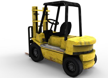 eski forklift 3D çizimi. 