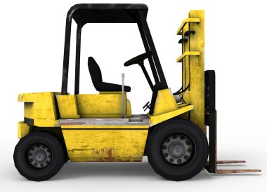 eski forklift 3D çizimi. 