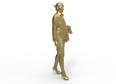 ayakta kadın 3D çizimi. 