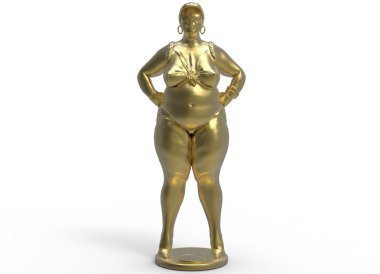 şişman tombul kadın 3D çizimi.