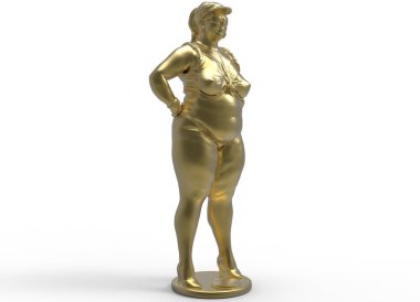 3d illustration of fat chubby woman. clipart