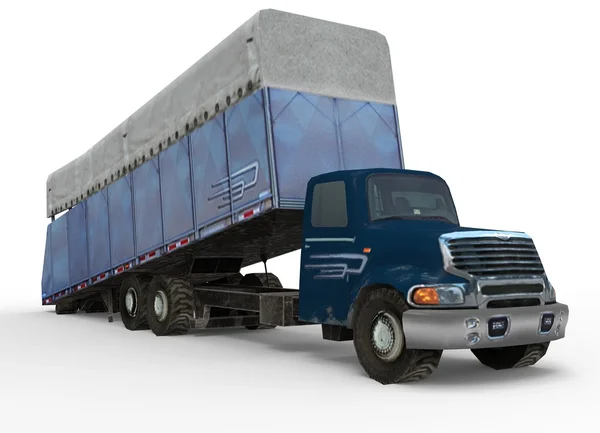 Трехмерная иллюстрация грузовика хлопкового модуля . — стоковое фото