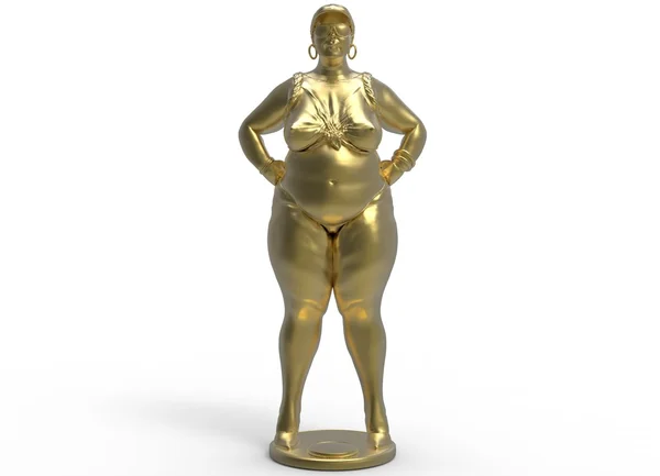 3d illustration of fat chubby woman. — Stock Photo, Image