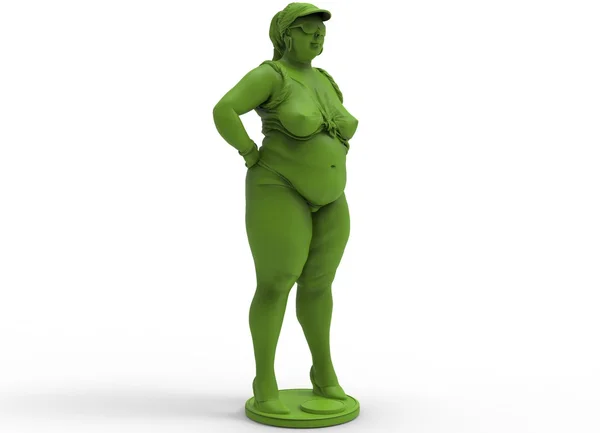 3D obrázek tuku baculaté ženy. Stock Fotografie