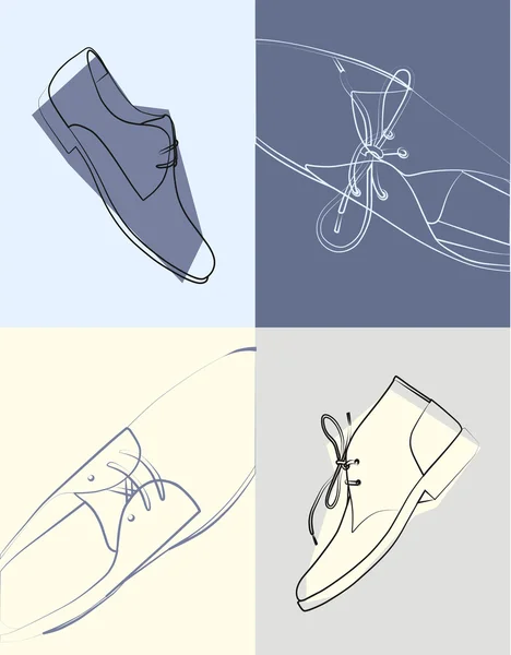 Men Shoes. Vector Illustration — Stock Vector