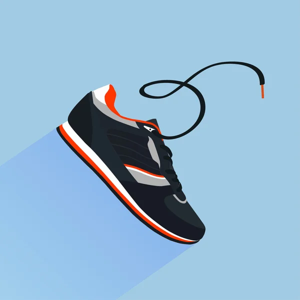 Running schoenen, retro schoenen. Vector. — Stockvector