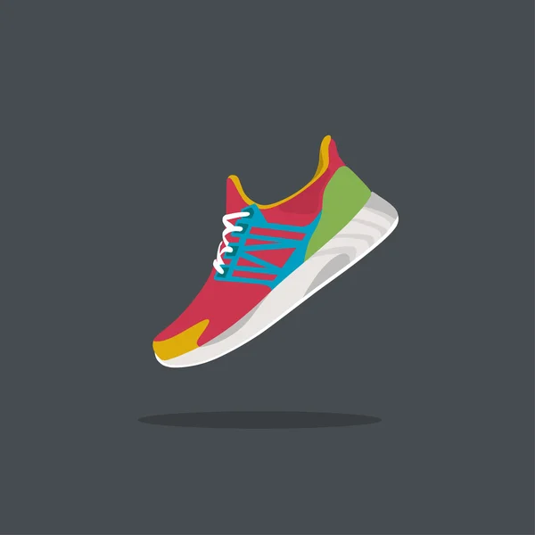 Affiche vectorielle - running, chaussure de sport — Image vectorielle