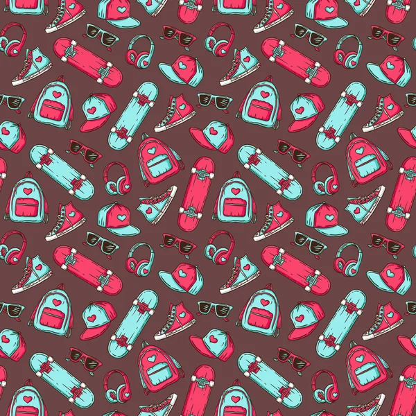 Vektör seamless modeli genç şeyler