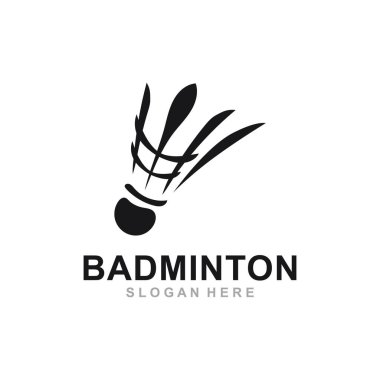 Vektör Badminton Logo Simgesi. Minimalist Shuttlecock Çizim Tasarımı.