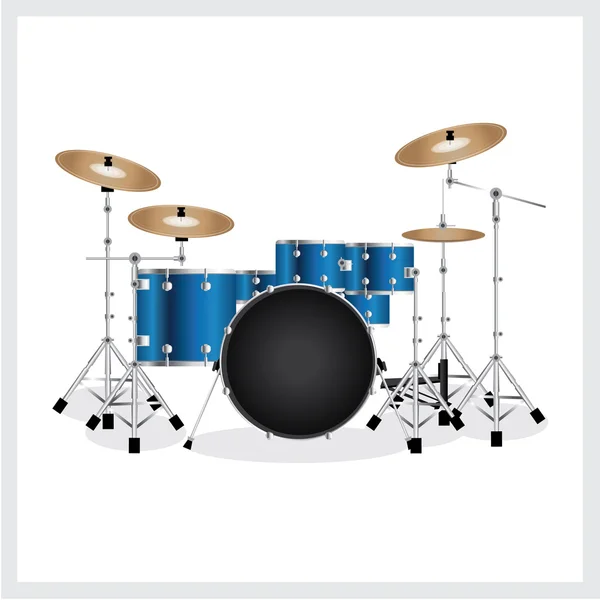 Vektor Illustration Schlagzeug Set blau — Stockvektor