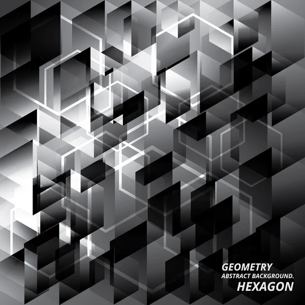 Geometri abstrakt bakgrund mönster Hexagon vektor Illustration — Stock vektor