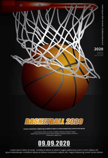 Cartel Baloncesto Publicidad Vector Ilustración — Vector de stock