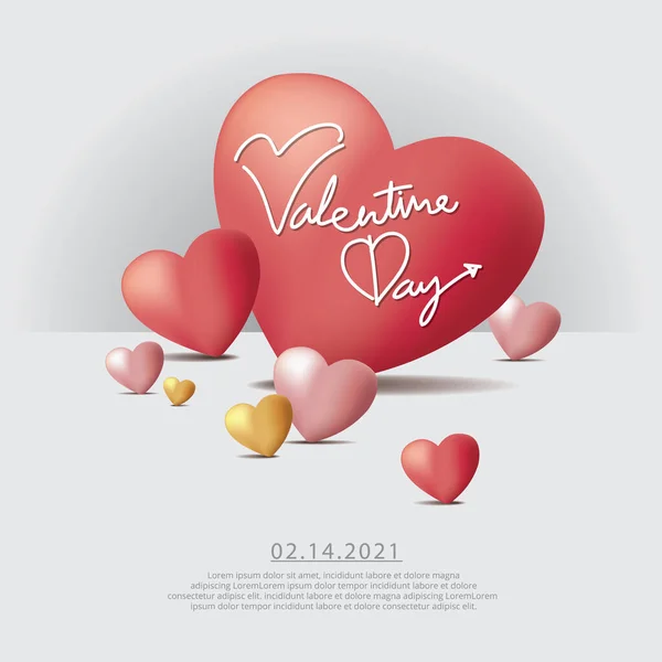 Valentijnsdag Feestgeschiedenis Sjabloon Vector Illustratie — Stockvector