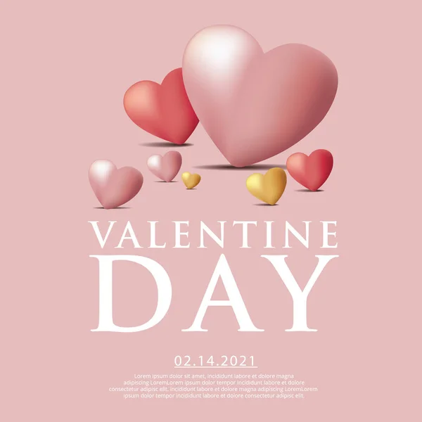 Valentine Day Celebration Background Template Vector Illustration — Stock Vector