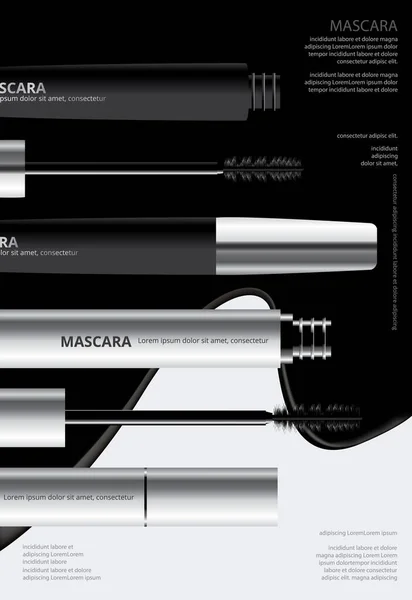 Affisch Kosmetisk Eyeliner Med Förpackning Vektor Illustration — Stock vektor