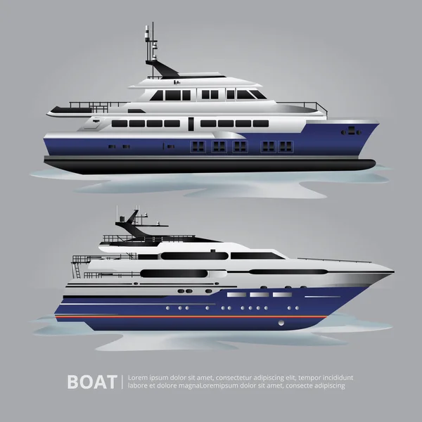 Transport Bateau Yacht Tourisme Pour Voyage Illustration Vectorielle — Image vectorielle