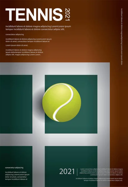 テニス選手権ポスターベクトルイラスト — ストックベクタ