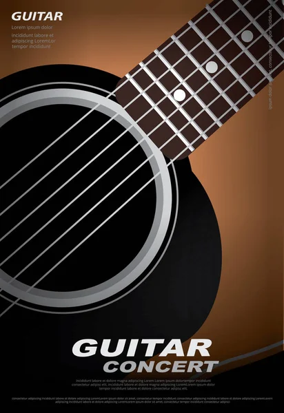 Guitarra Concerto Cartaz Modelo Fundo Ilustração Vetorial — Vetor de Stock