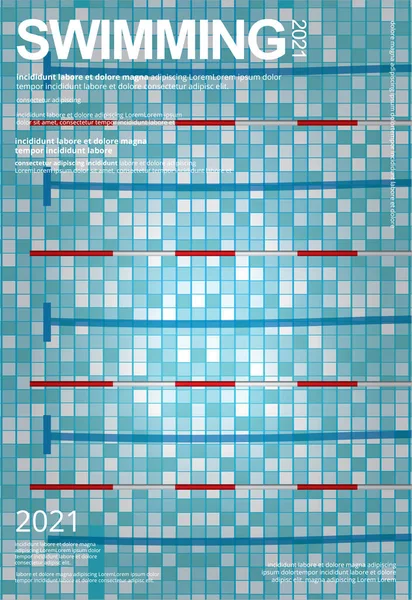 Κολύμβηση Sports Poster Σχεδιασμός Πρότυπο Vector Εικονογράφηση Εικονογράφηση Αρχείου