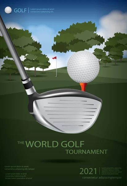 Illustration Vectorielle Modèle Champion Golf Affiche Vecteur En Vente