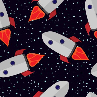 vektör desen roket bir cosmos içinde