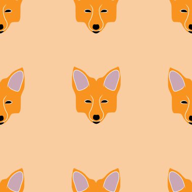 Fox vektör güzel seamless modeli.