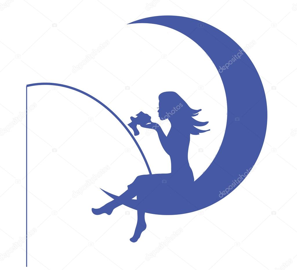 A parody of the logo of dreamworks animation - a girl sitting on the moon