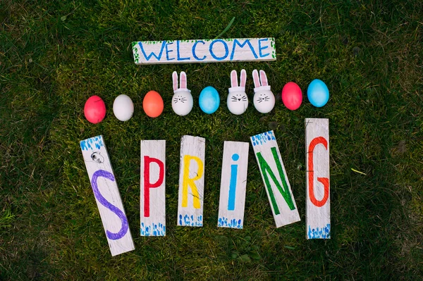 Welcoming spring Easter decoration — Stock Photo, Image