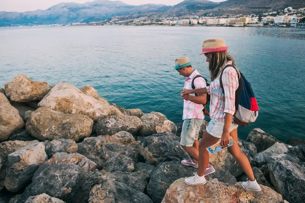 Par på semester i Grekland — Stockfoto