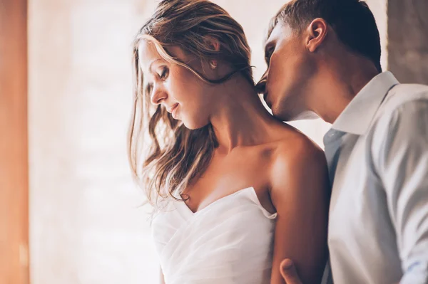 Portrait of beautiful gentle loving couple — Stock Photo, Image