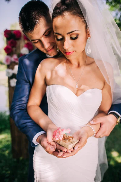 Retrato de boda de una pareja joven — Foto de Stock