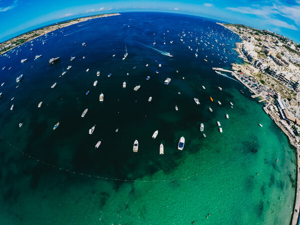 beautiful aerial view of Malta holiday resort