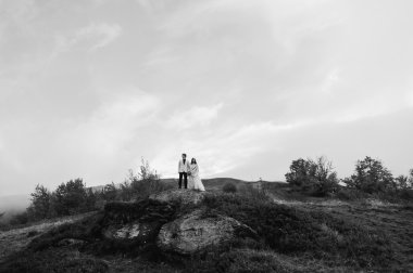 mutlu bir yeni evli çift