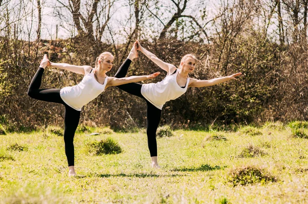 two twin sisters involved in gymnastics