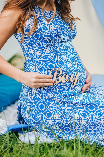 Primo piano della donna incinta — Foto Stock