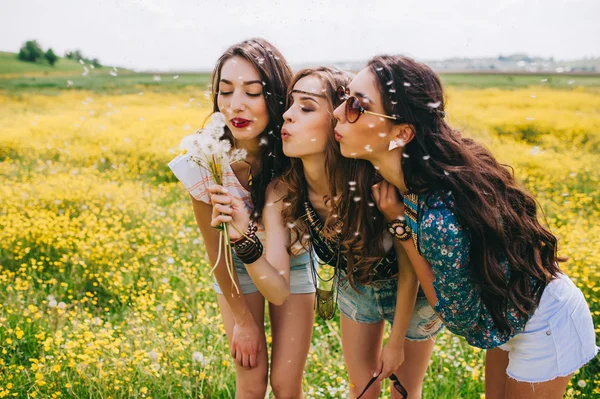 Três belas meninas hippies — Fotografia de Stock