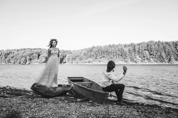 Nevěsta a ženich po svatbě — Stock fotografie