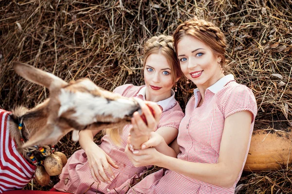 Duas irmãs gêmeas bonitas — Fotografia de Stock