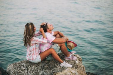 Yunanistan'da tatil Çift