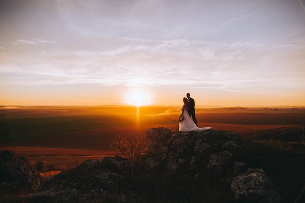 attractive wedding couple