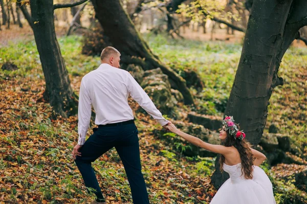 Novia y novio felices — Foto de Stock